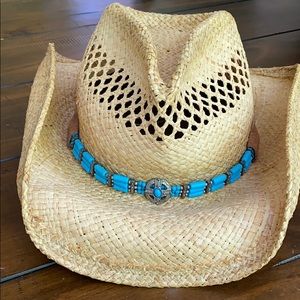 Ladies Raffia vented Western Hat